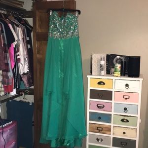 Green bedazzled sparkly dress with straps